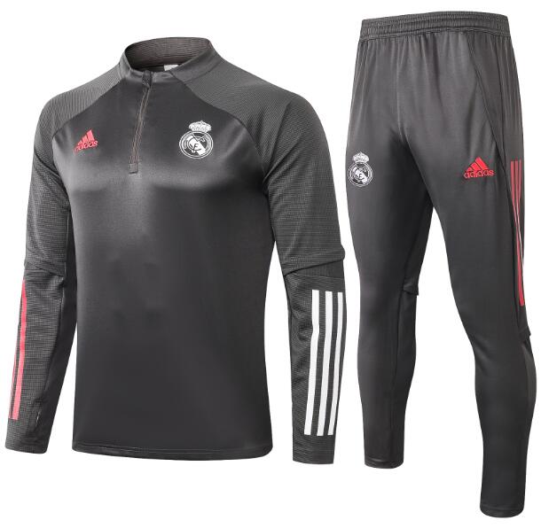 Real Madrid Dark Grey Training Suits Sweat Shirt with Pants 2020/21